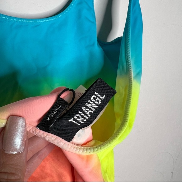 TRIANGL Ombre Rainbow One Piece Low Back Swim Suit NWT - Picture 10 of 11